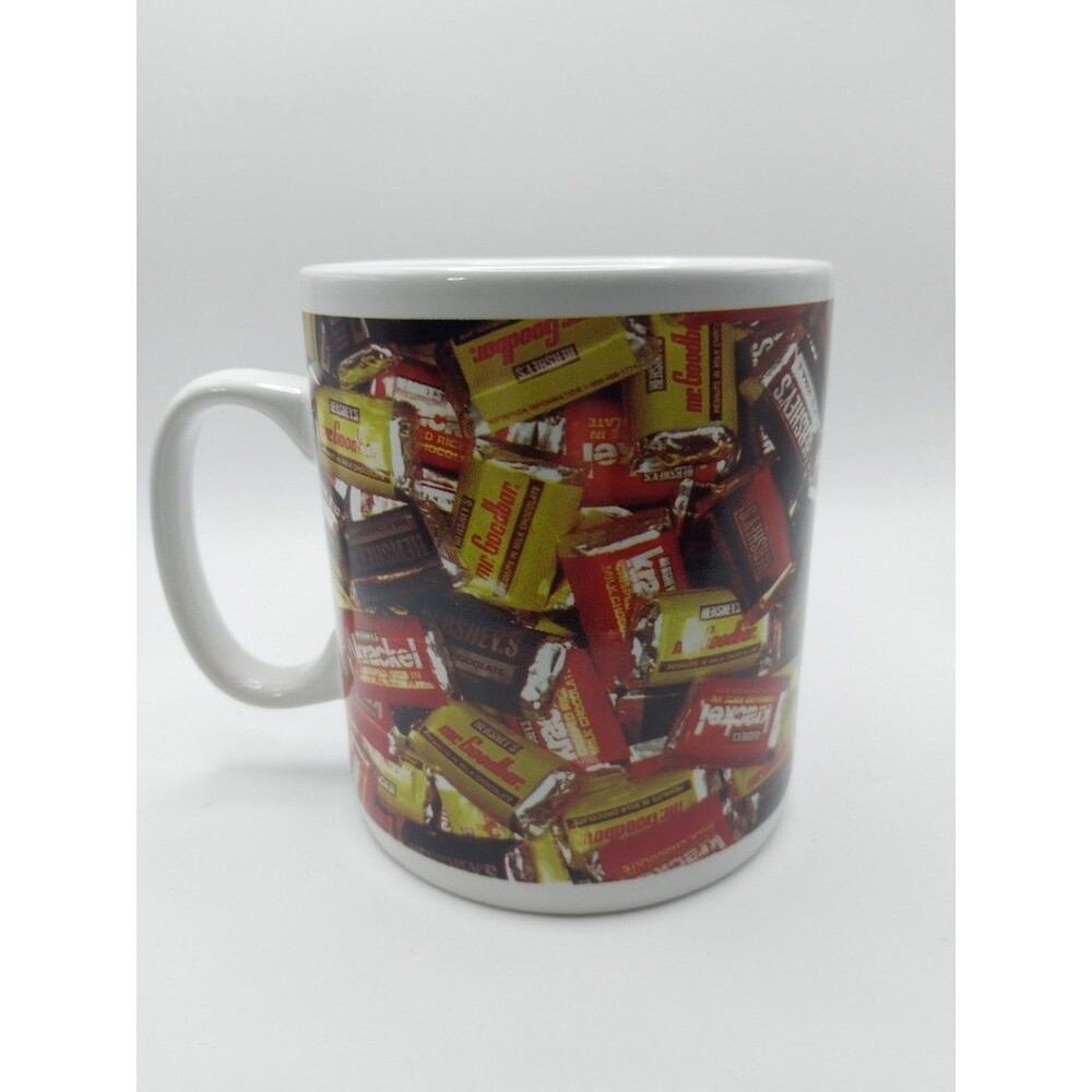 Hershey's Multicolor Ceramic Coffee Mug Candy Chocolate Bars Design 2006 Gift